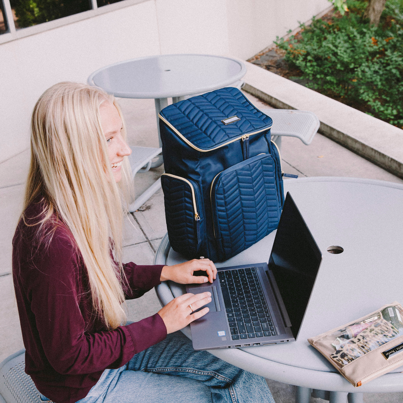 the brielle mini backpack in navy – Austin