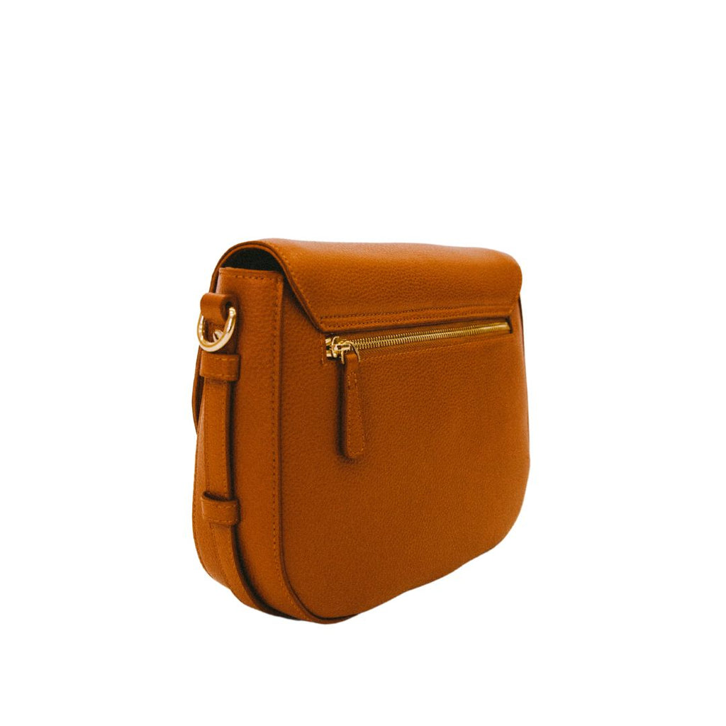 Omaha Handbag in Camel with clasp
