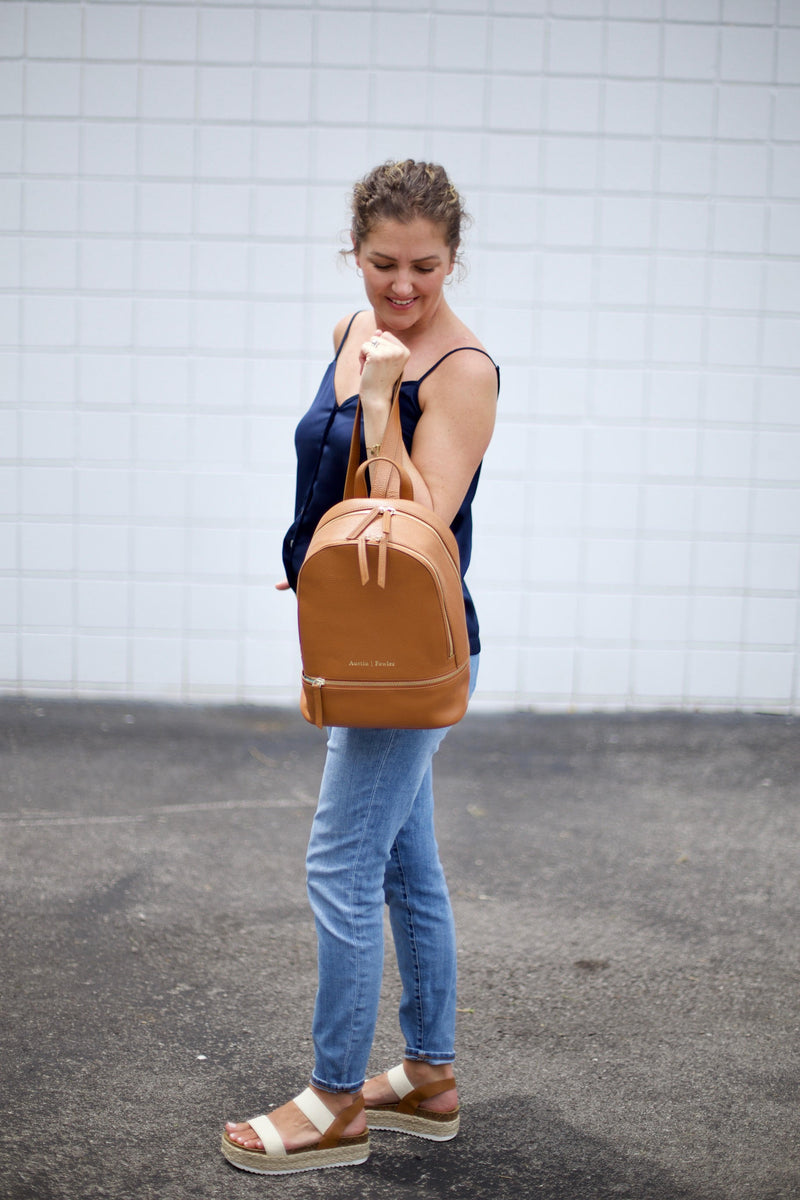 sarah mini backpack in camel