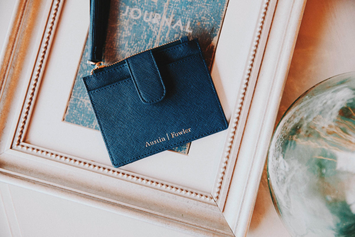 blair coin cardholder in navy (outlet)
