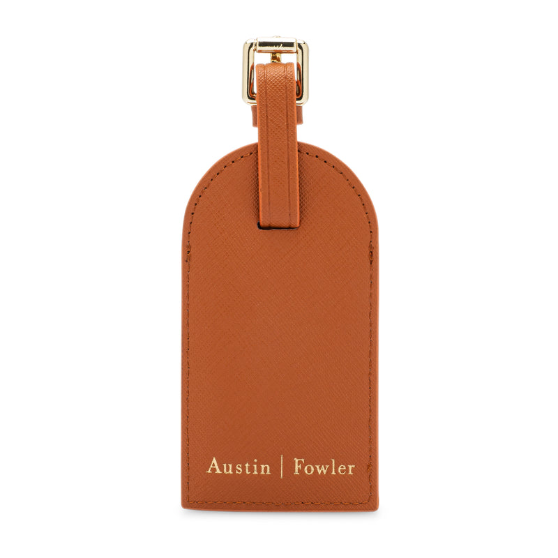 blair luggage tag in camel