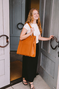duke leather tote