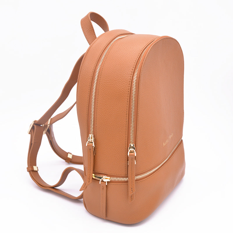 Numéro un mini leather backpack Polene Camel in Leather - 36595328