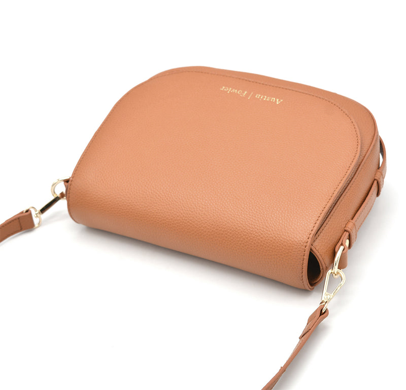 leather handbag women saddle style purse full grain leather tan