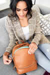 sarah mini backpack in camel