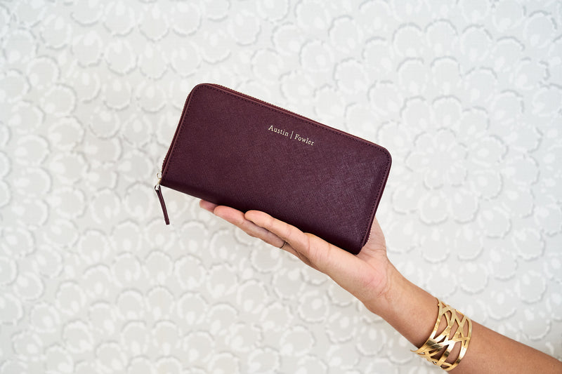 marie wallet in mulberry