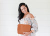 leather handbag women saddle style purse full grain leather tan