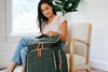 green diaper bag backpack travel bag work bag women