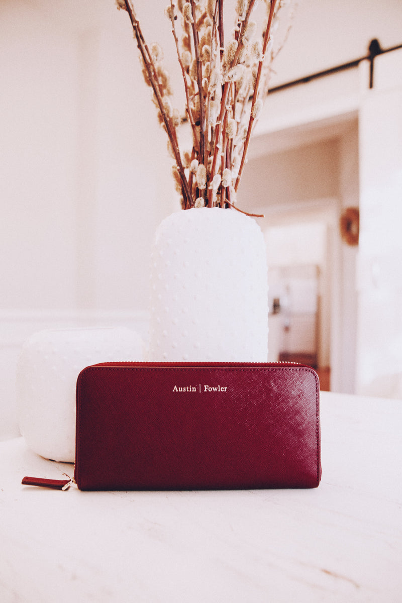 marie wallet in mulberry