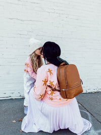 sarah mini backpack in camel (outlet)