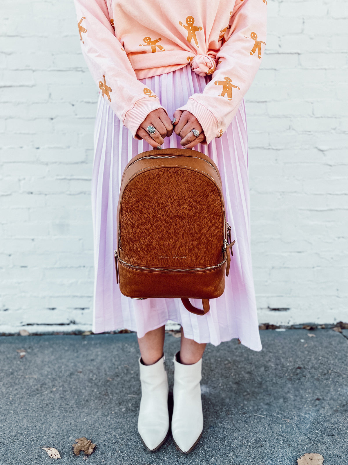 sarah mini backpack in camel (outlet)